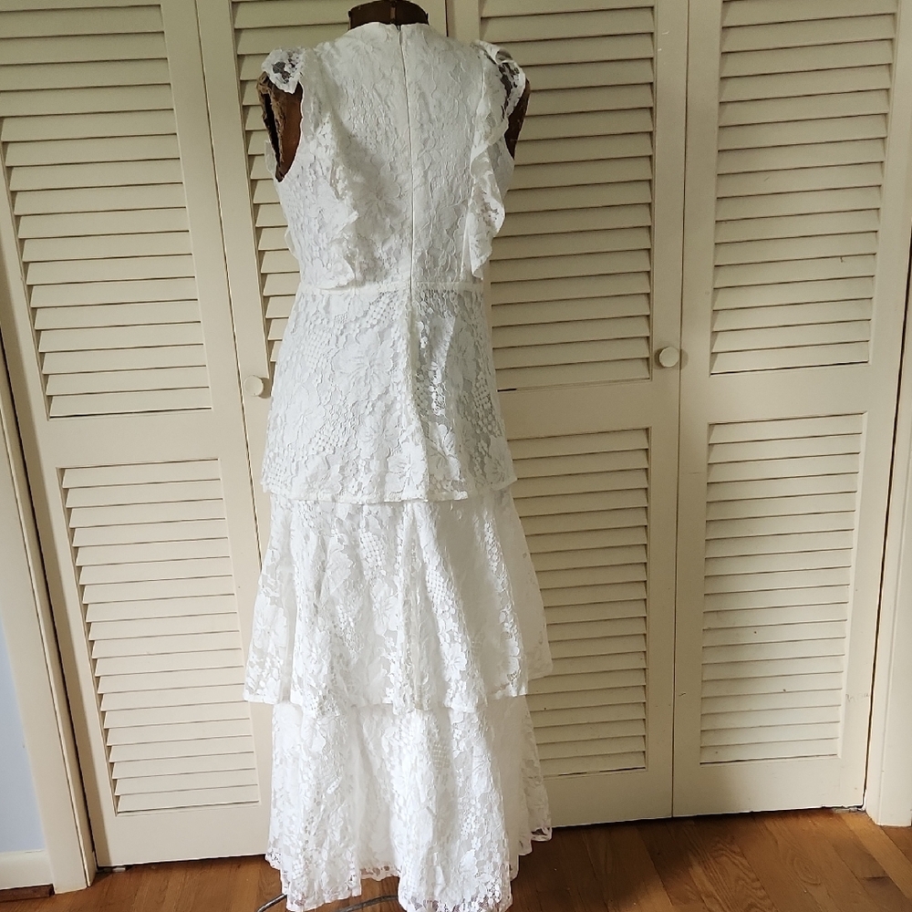 Lulus Molinetto White Lace Ruffled Tiered Sleeveless Maxi Dress - Picture 8 of 12
